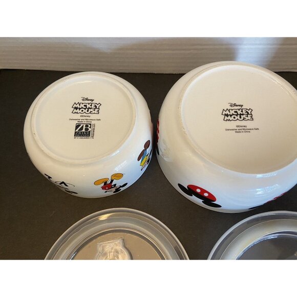 set of 2 Mickey Mouse Disney covered air tight vented soup salad serving bowls - Picture 6 of 7